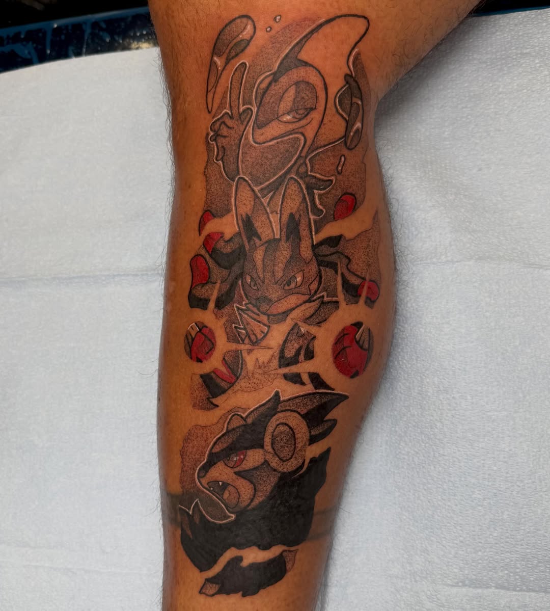 Dragon dotwork tattoo on the forearm by Mike Corn