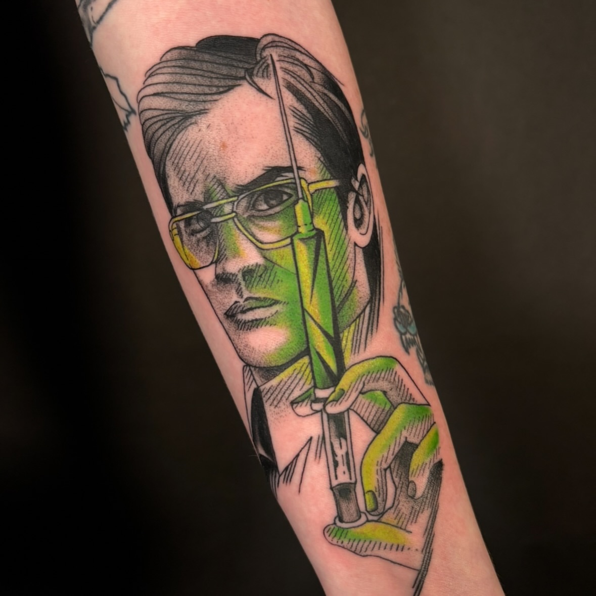 Tattoo by @aaronaddamstattoo — dotwork, realism