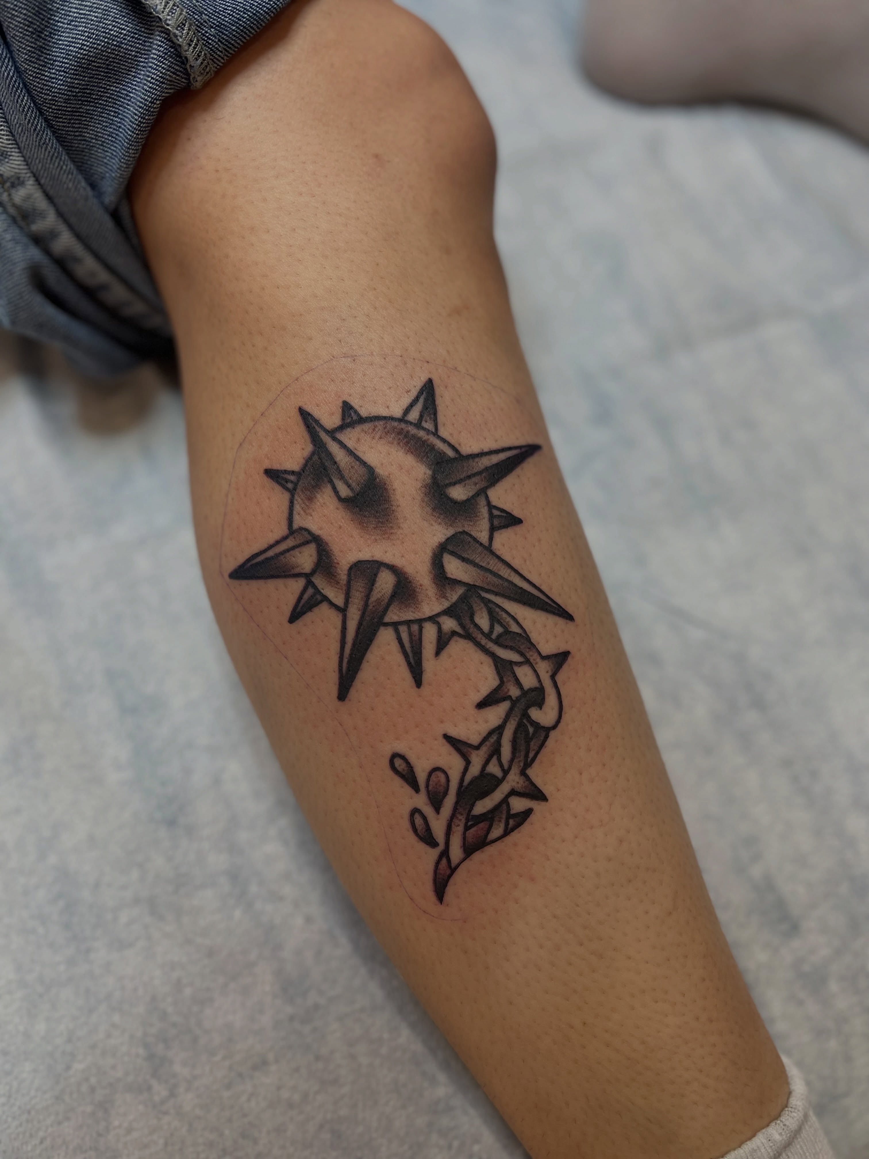 Tattoo by @fizzy_jizzles_wtc — black_and_grey