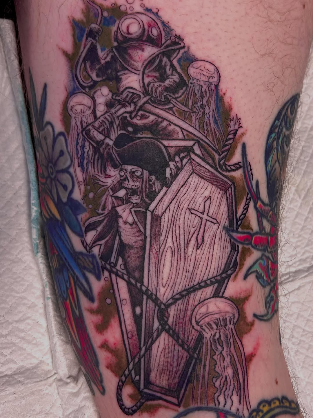 Tattoo by @jonbyrd — new_school, black_and_grey