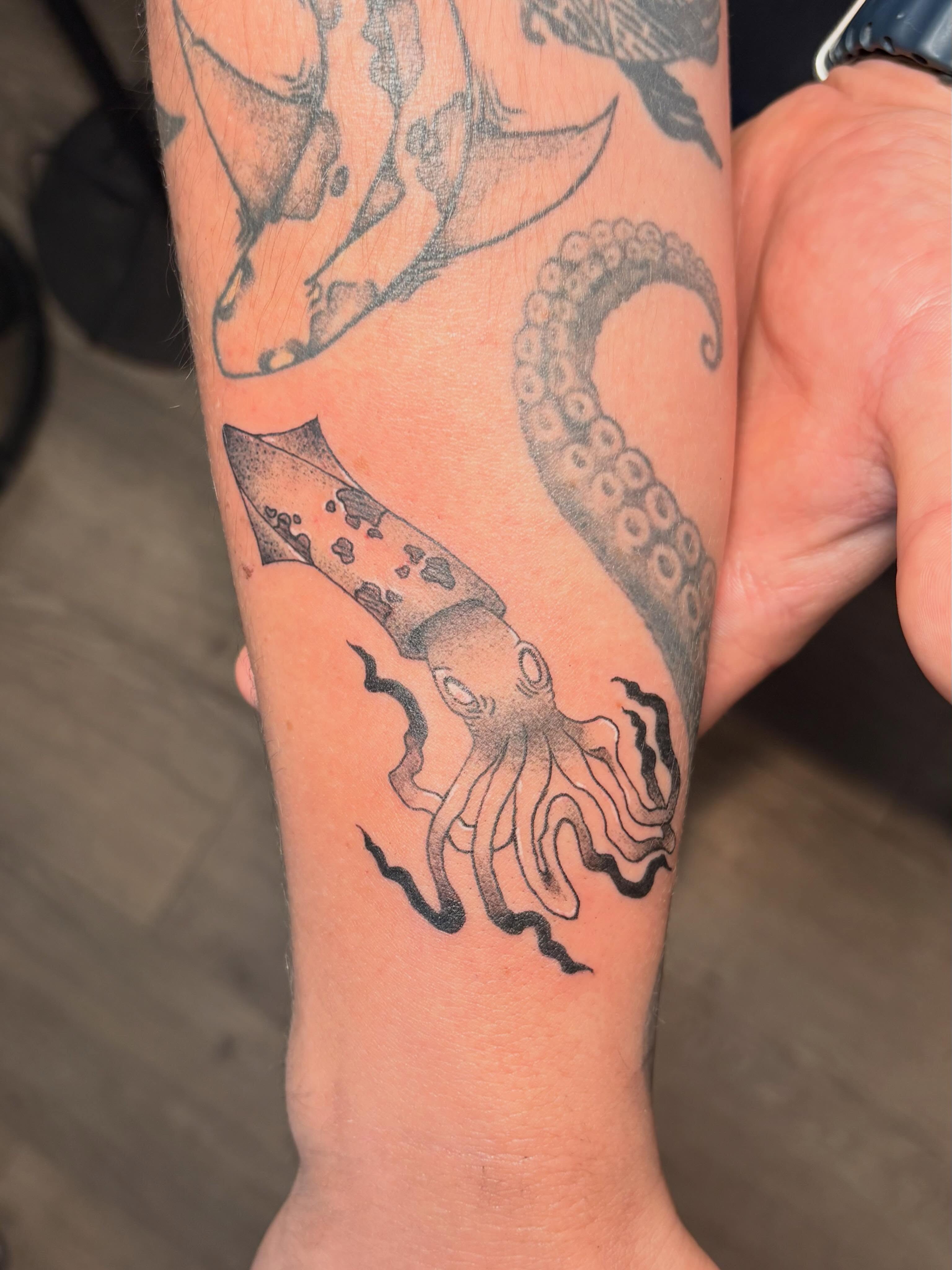 Tattoo by @emmas.tattoo.s — dotwork, black_and_grey