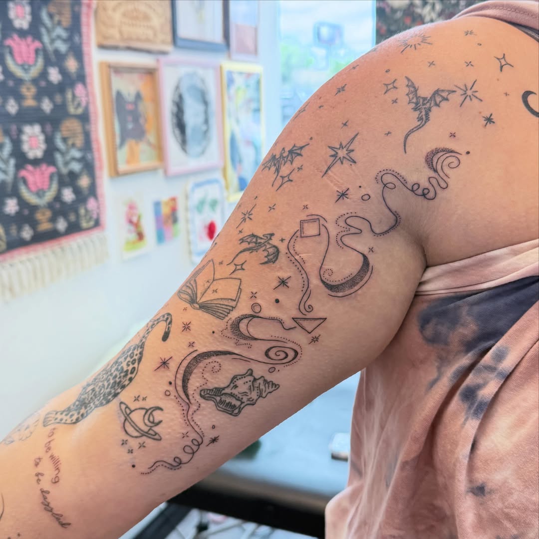 Tattoo by @lunarstudiosart — dotwork, geometric