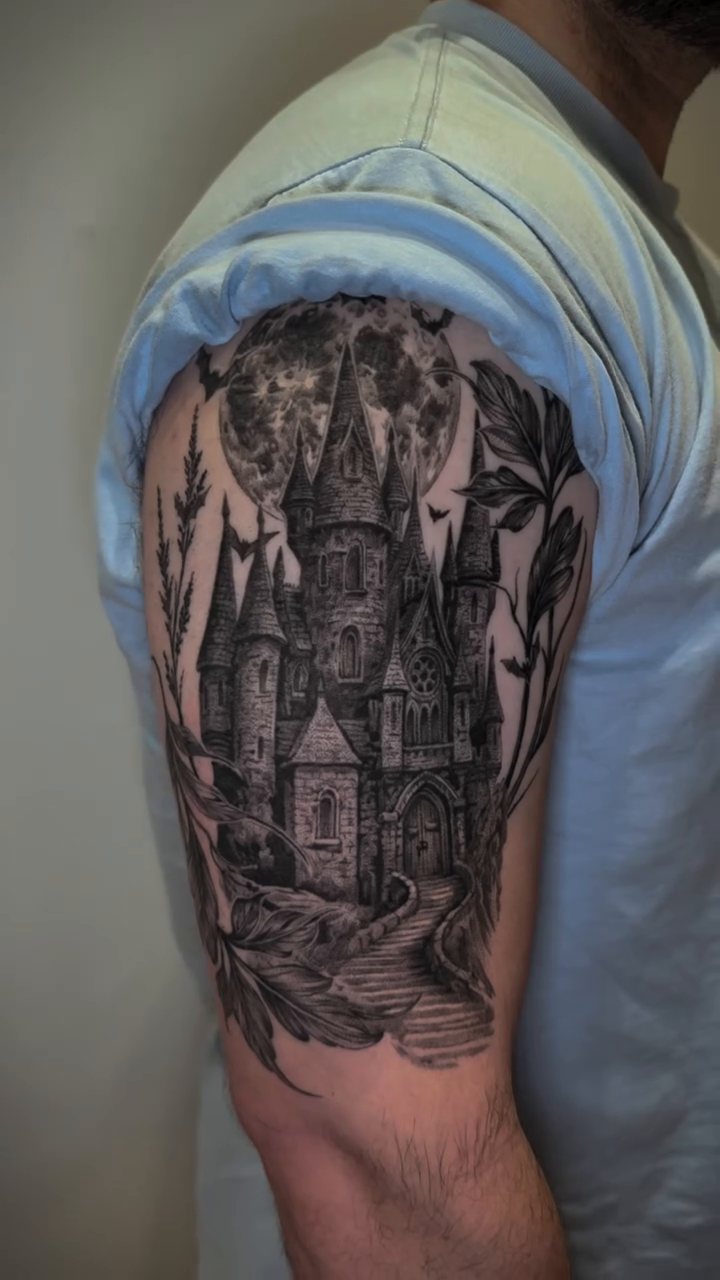 Tattoo by @oxana_ink — dark_realism, black_and_grey