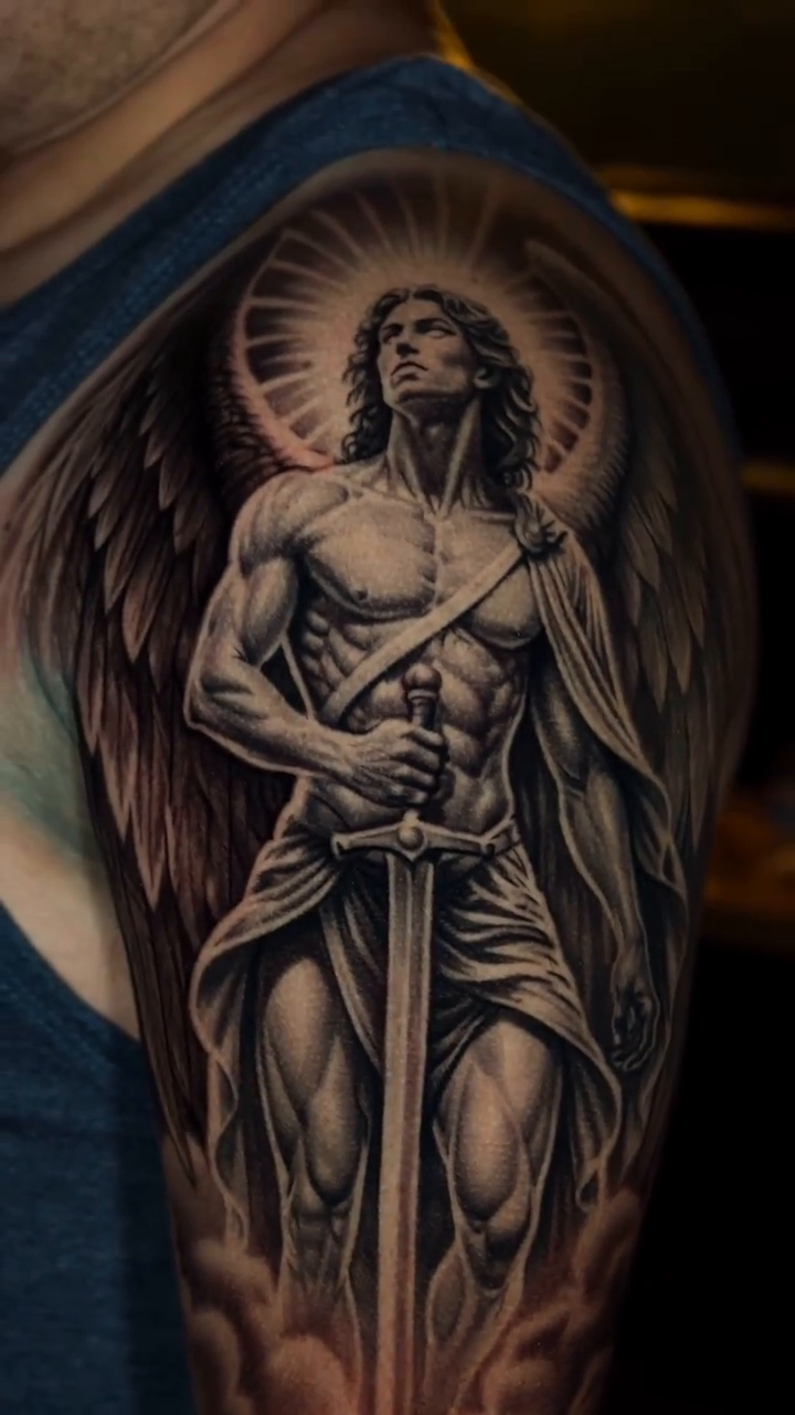 Tattoo by @zioninkz โ realism, black_and_grey
