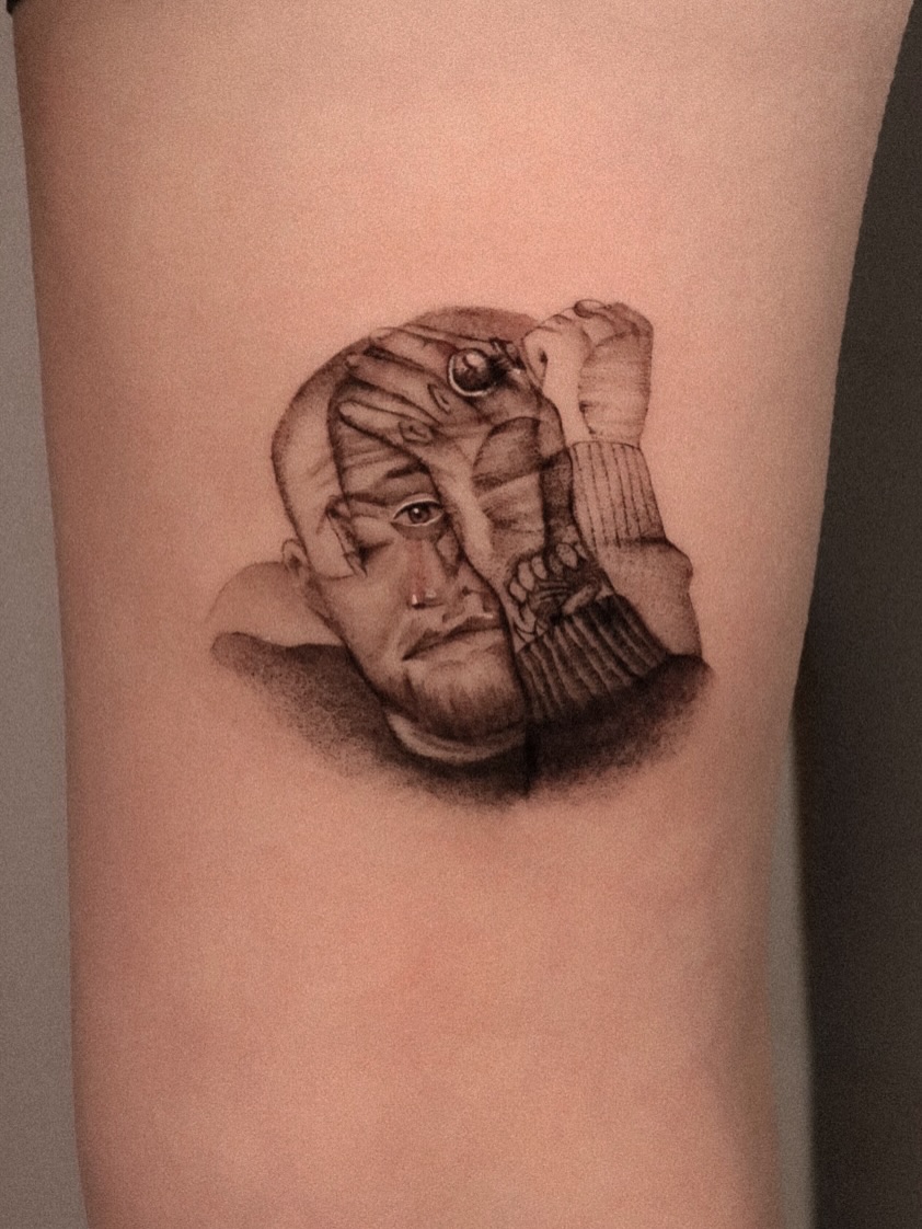 Boxing fighter realism tattoo on the forearm by Joy Christiana