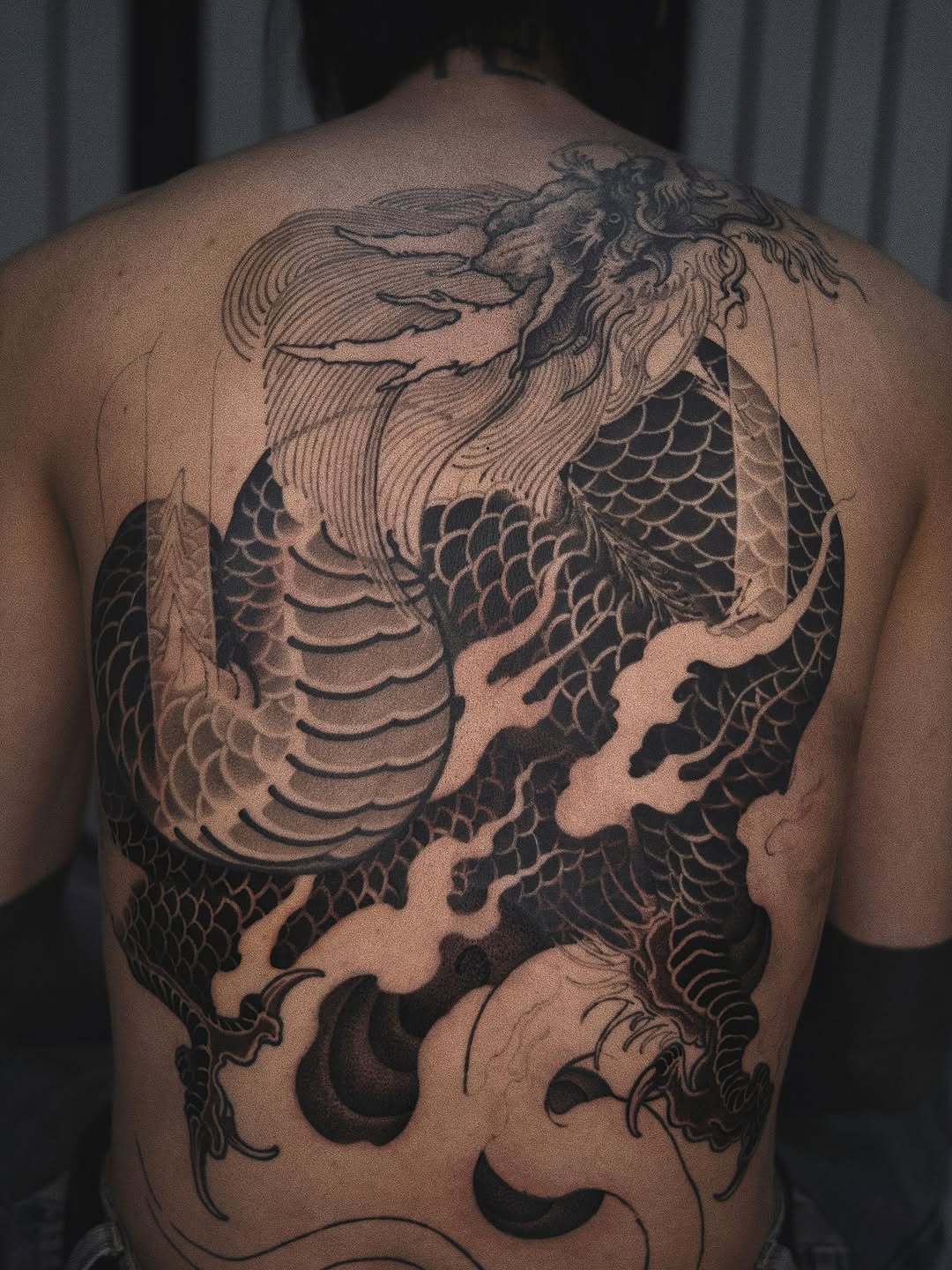 Tattoo by @blxcoxttt — japanese_irezumi, black_and_grey