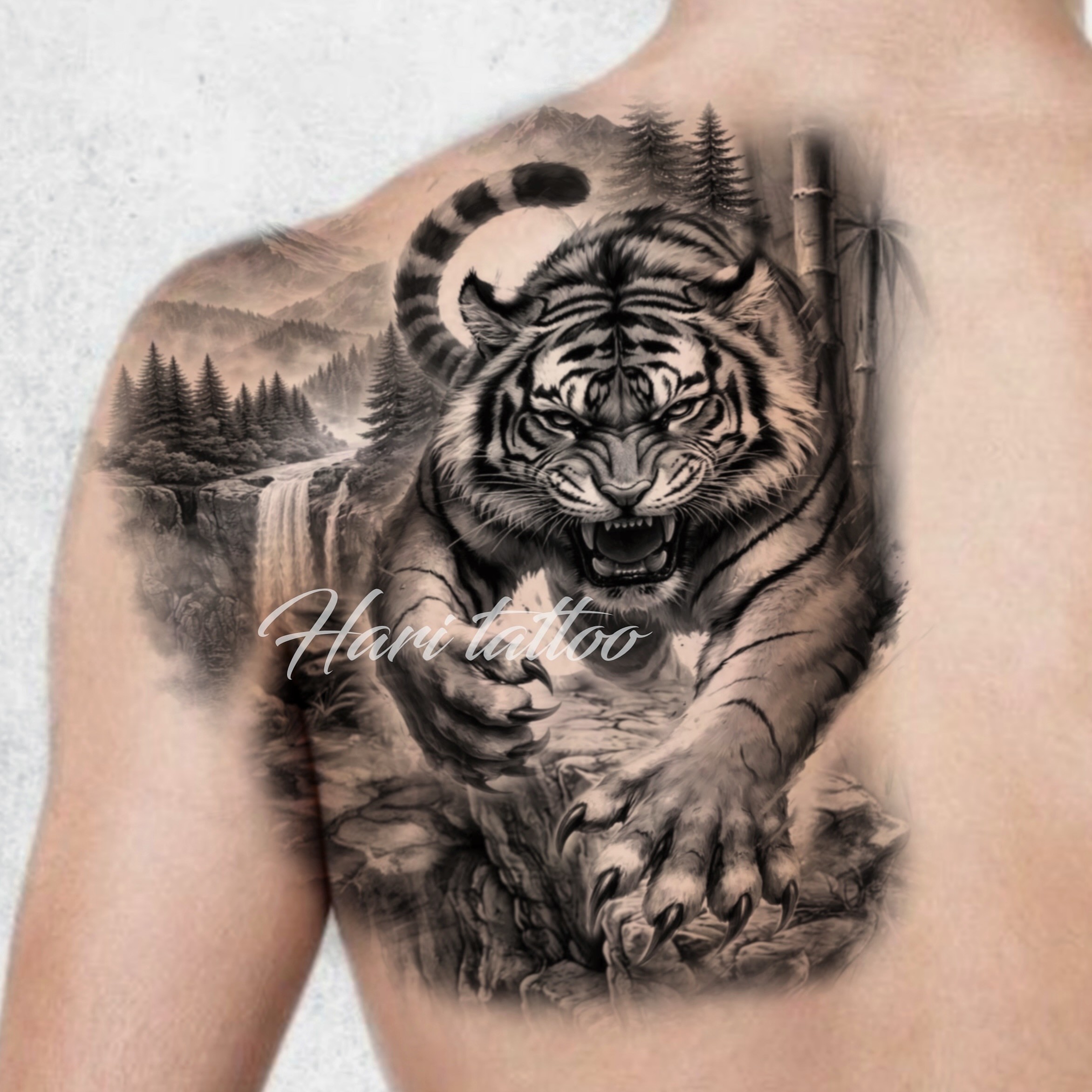 Tattoo by @hari__tattooer — realism, black_and_grey