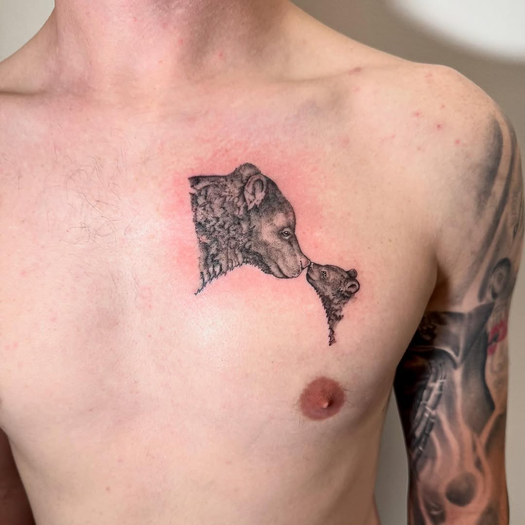 Tattoo by @noonchi_tattoos — realism, black_and_grey