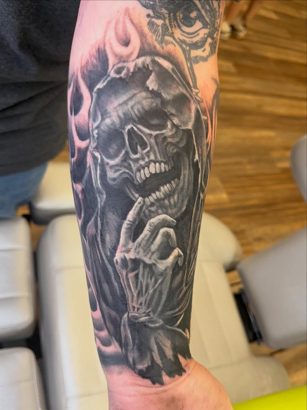 Tattoo by @hatchetfoot_art — realism, black_and_grey