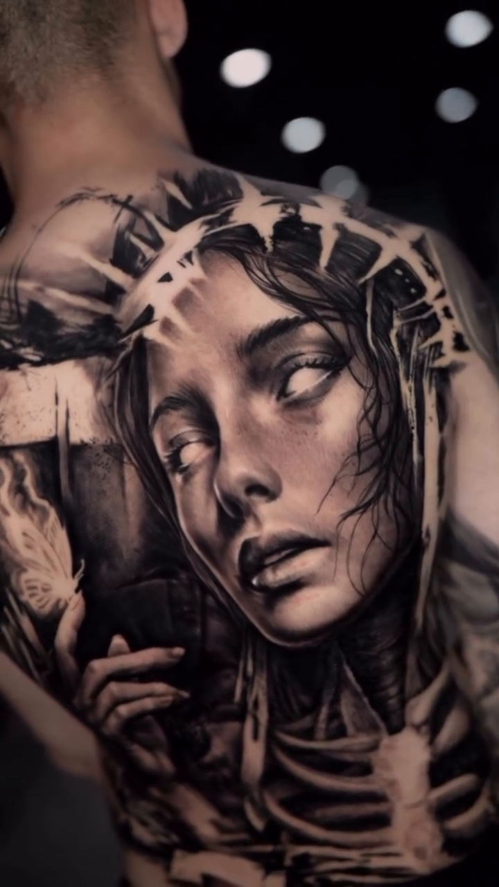Tattoo by @gregordevera — dark_realism, black_and_grey