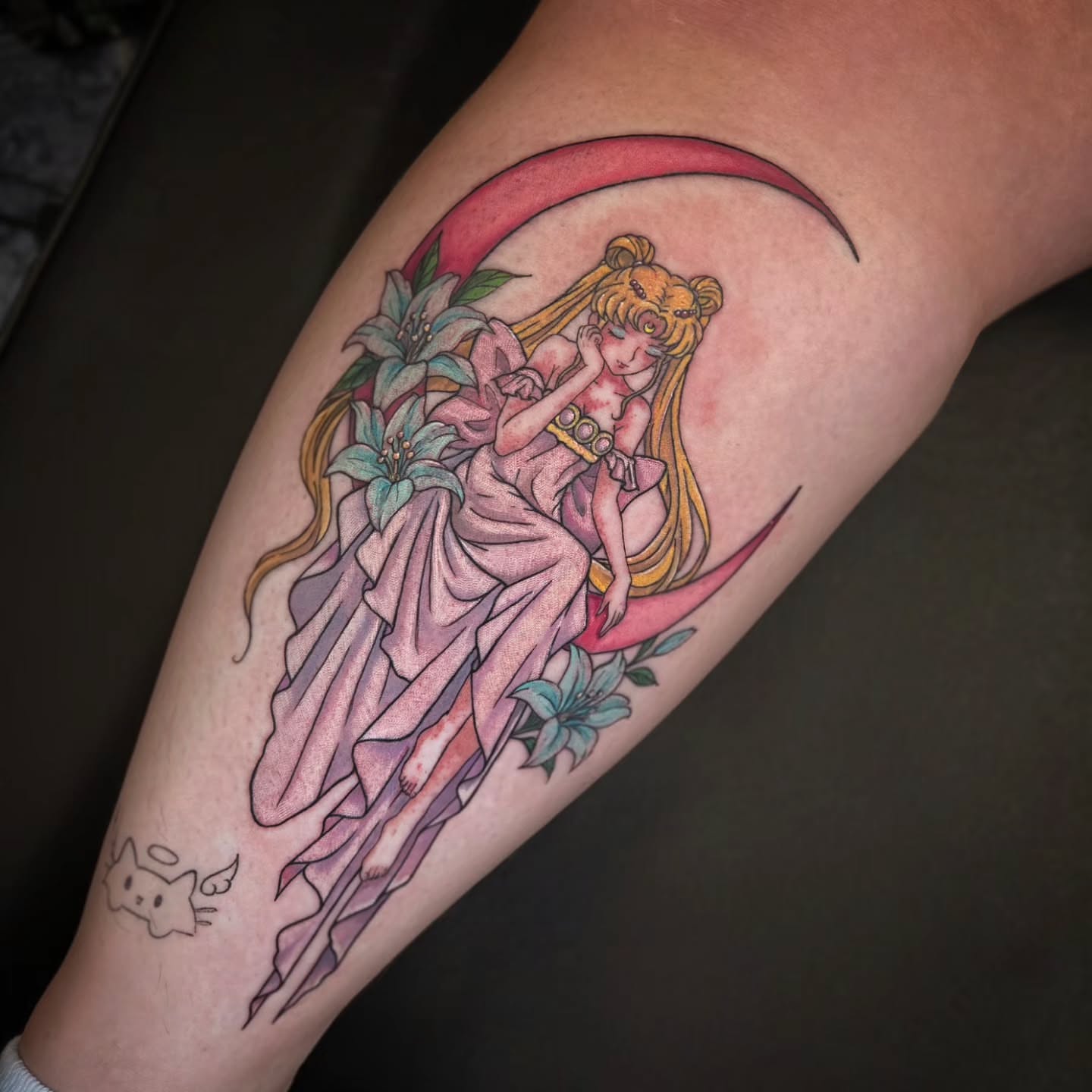 Sailor moon anime tattoo on the forearm by Kassy Fiori