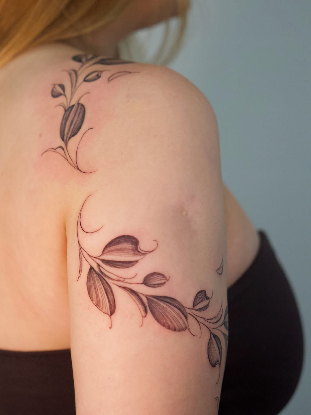 Tattoo by @moni.tattoos β fine_line, black_and_grey