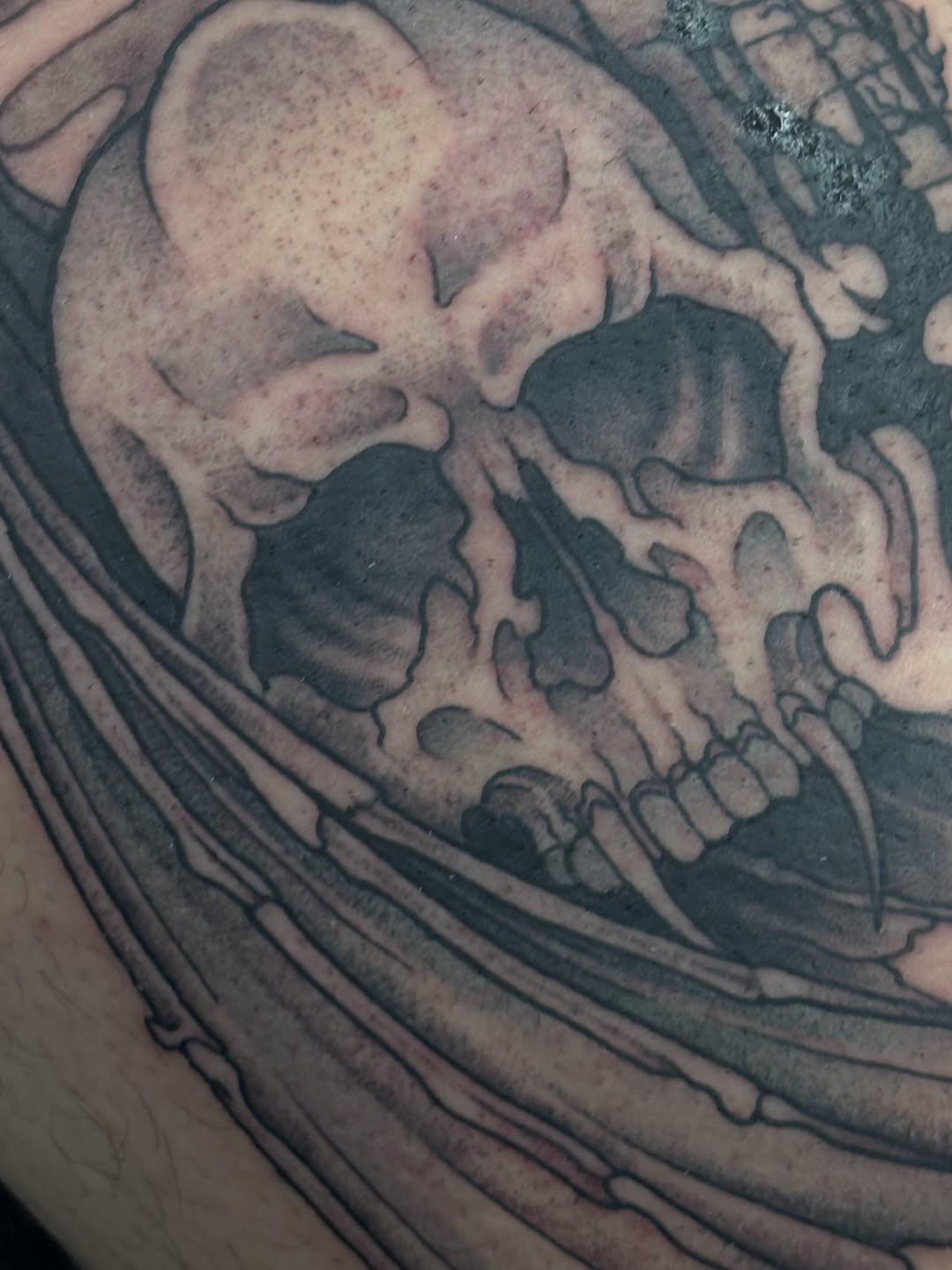 Tattoo by @ares_rhodestattoo — black_and_grey, realism