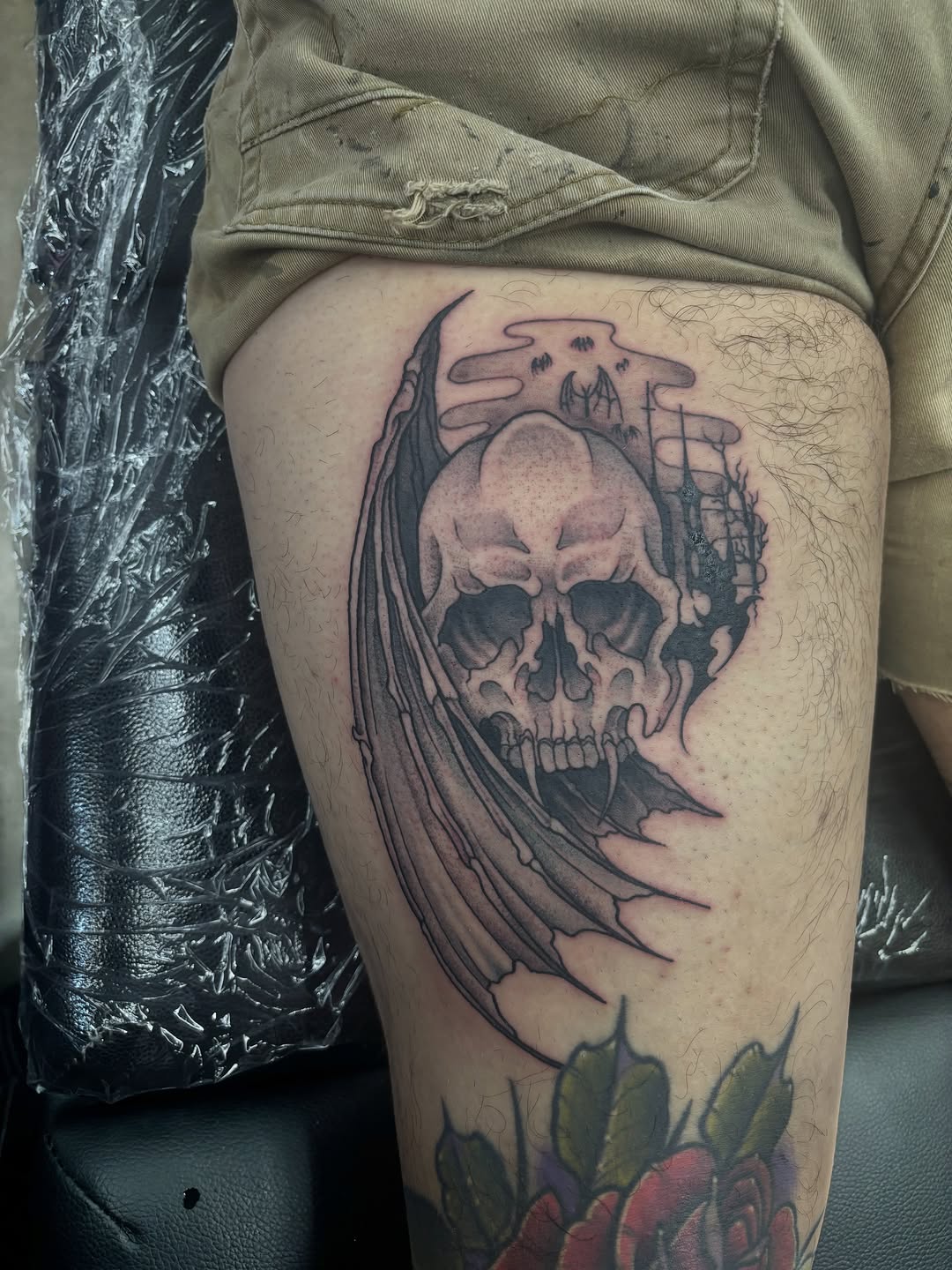 Tattoo by @ares_rhodestattoo — dark_realism, black_and_grey