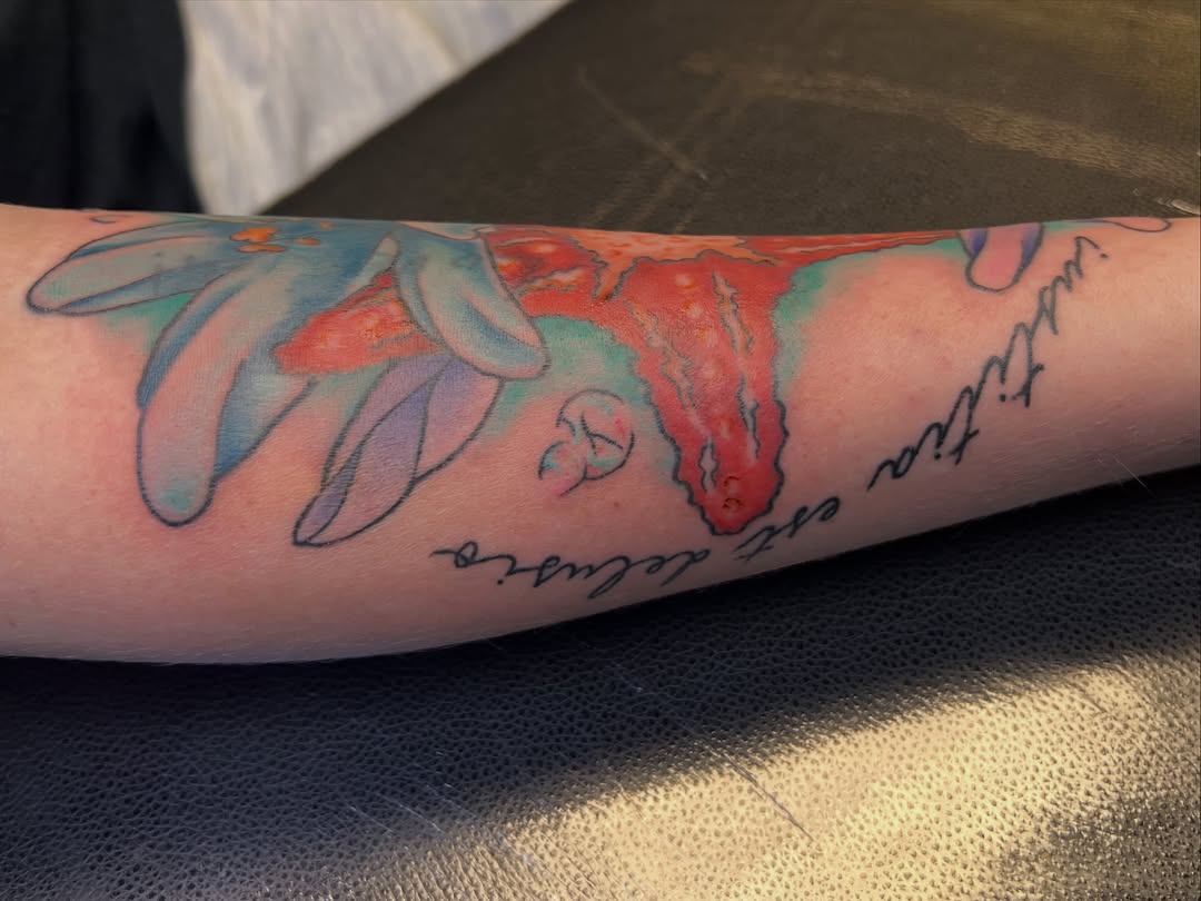 Tattoo by @danimcbaytattoos — lettering_script, watercolor