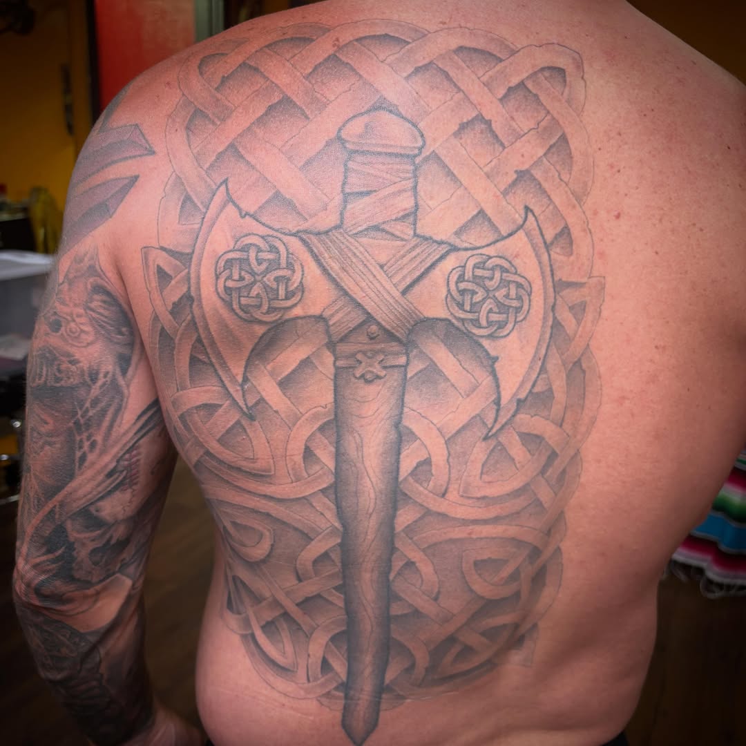 Tattoo by @danny335tattoos β black_and_grey, geometric