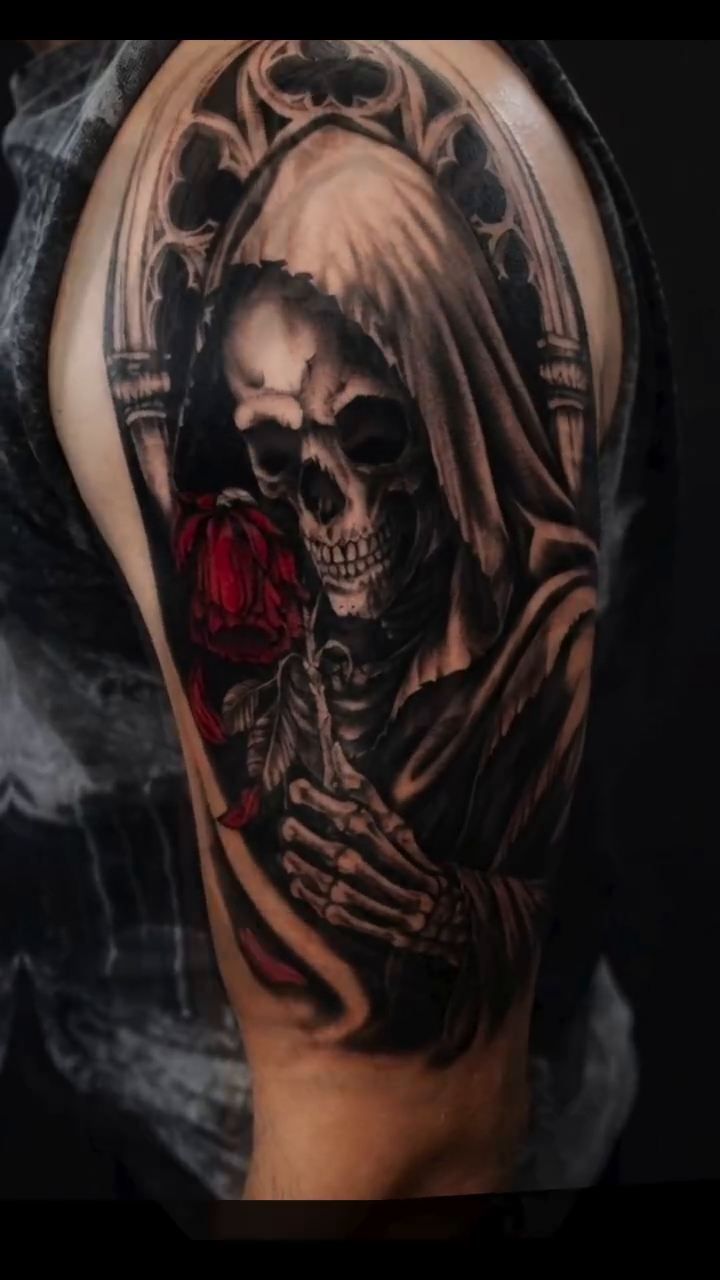 Tattoo by @rickysbangerink โ realism, black_and_grey