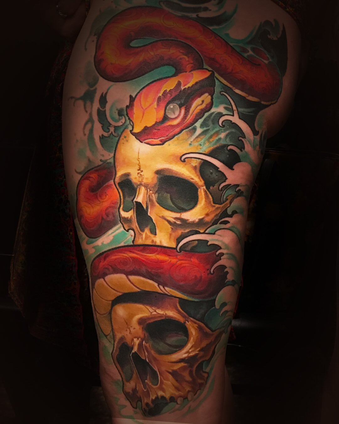 Tattoo by @andechambers — american_traditional, dotwork