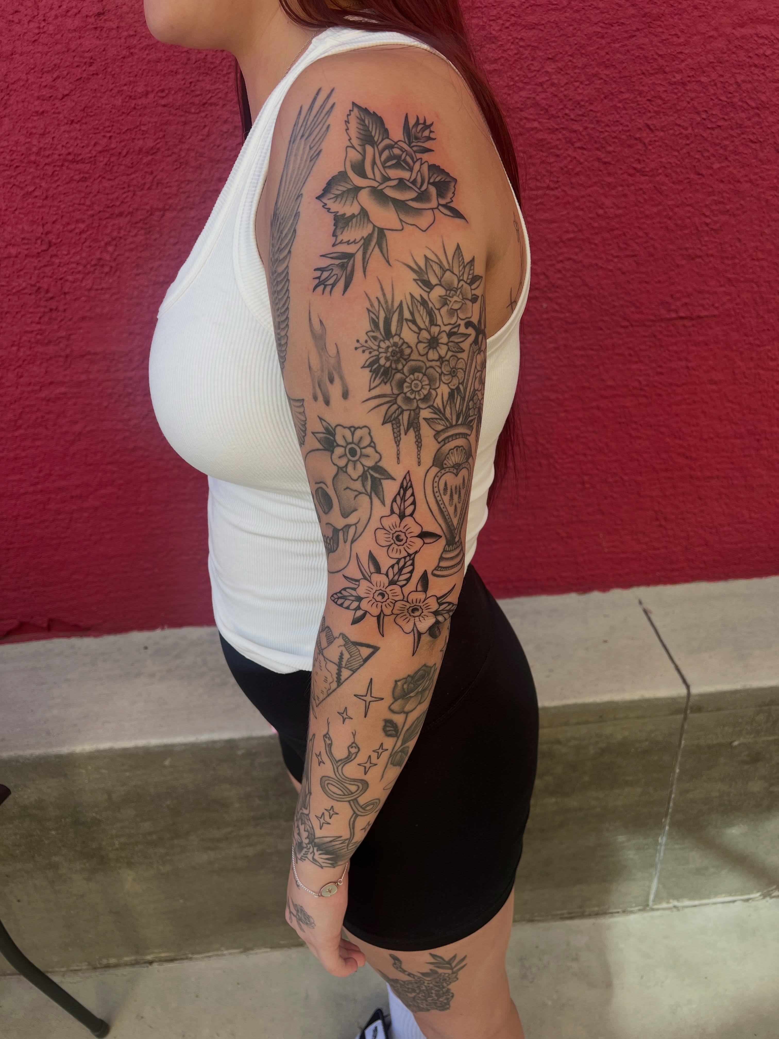 Tattoo by @laurenkelleetattoos — american_traditional, black_and_grey