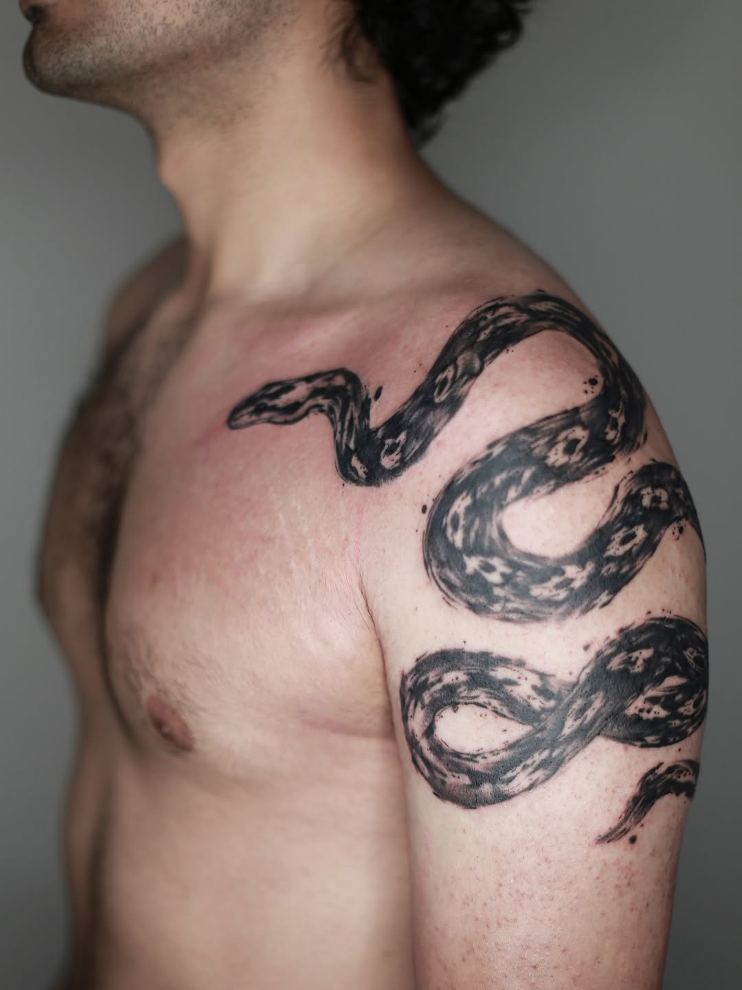 Tattoo by @inkversetattooabi — blackwork, illustrative