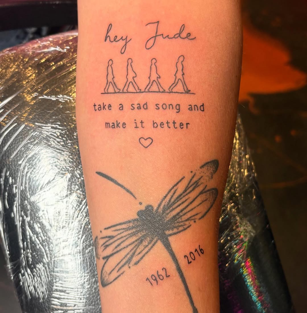 Tattoo by @destinyrosetattoos โ lettering_script, fine_line