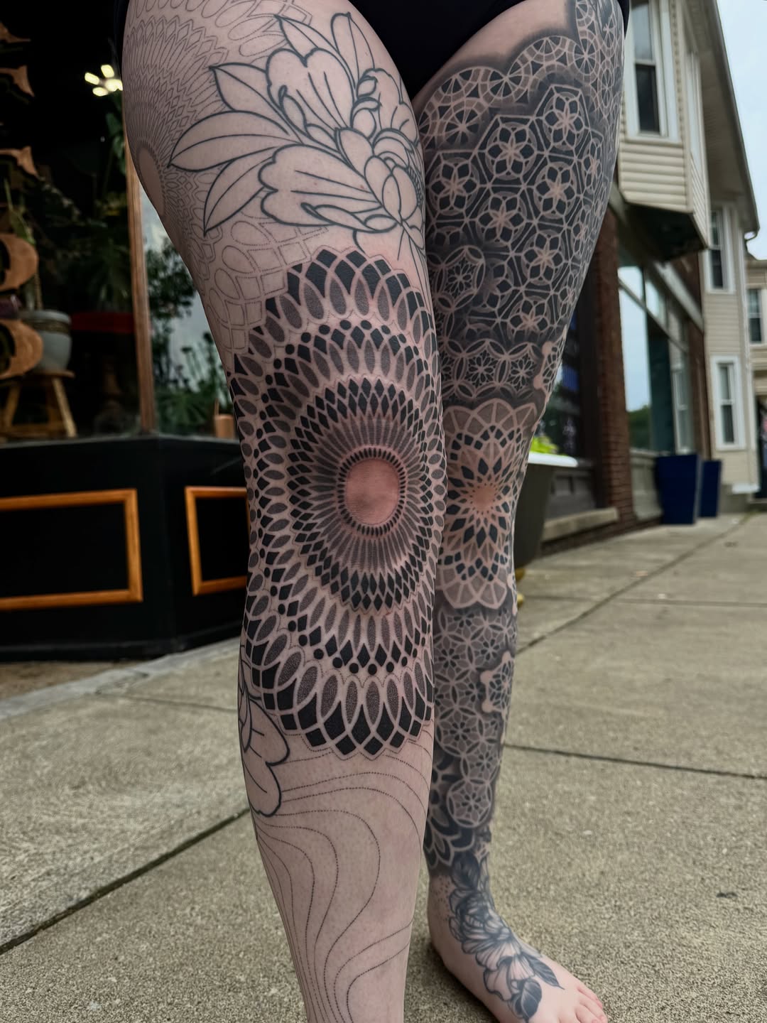 Tattoo by @chrisirvintattoos — geometric, dotwork