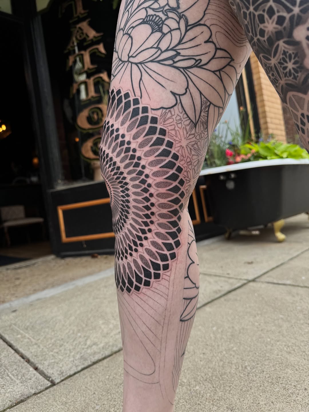 Tattoo by @chrisirvintattoos — geometric, dotwork