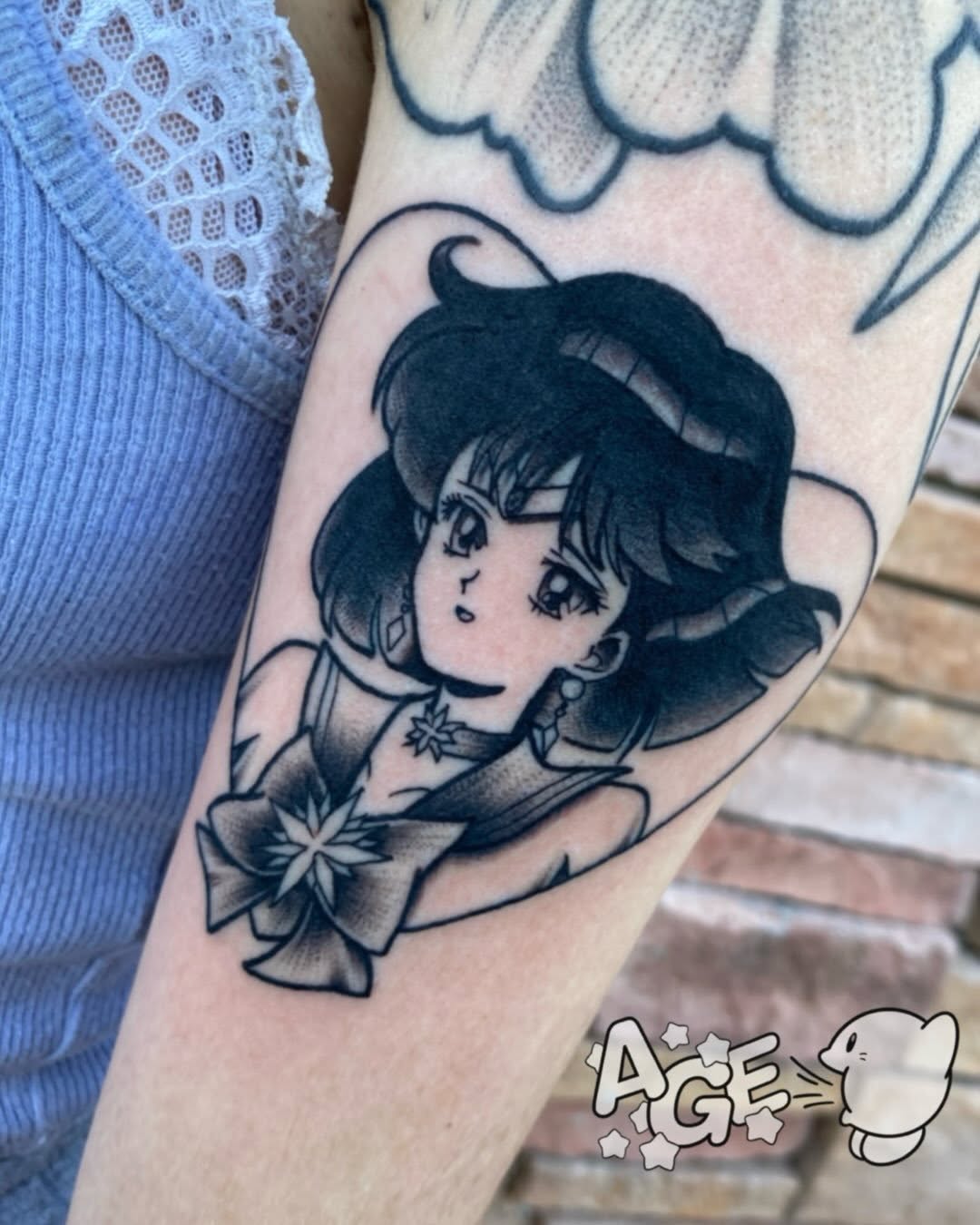 Tattoo by @agedragotattoo β anime, black_and_grey