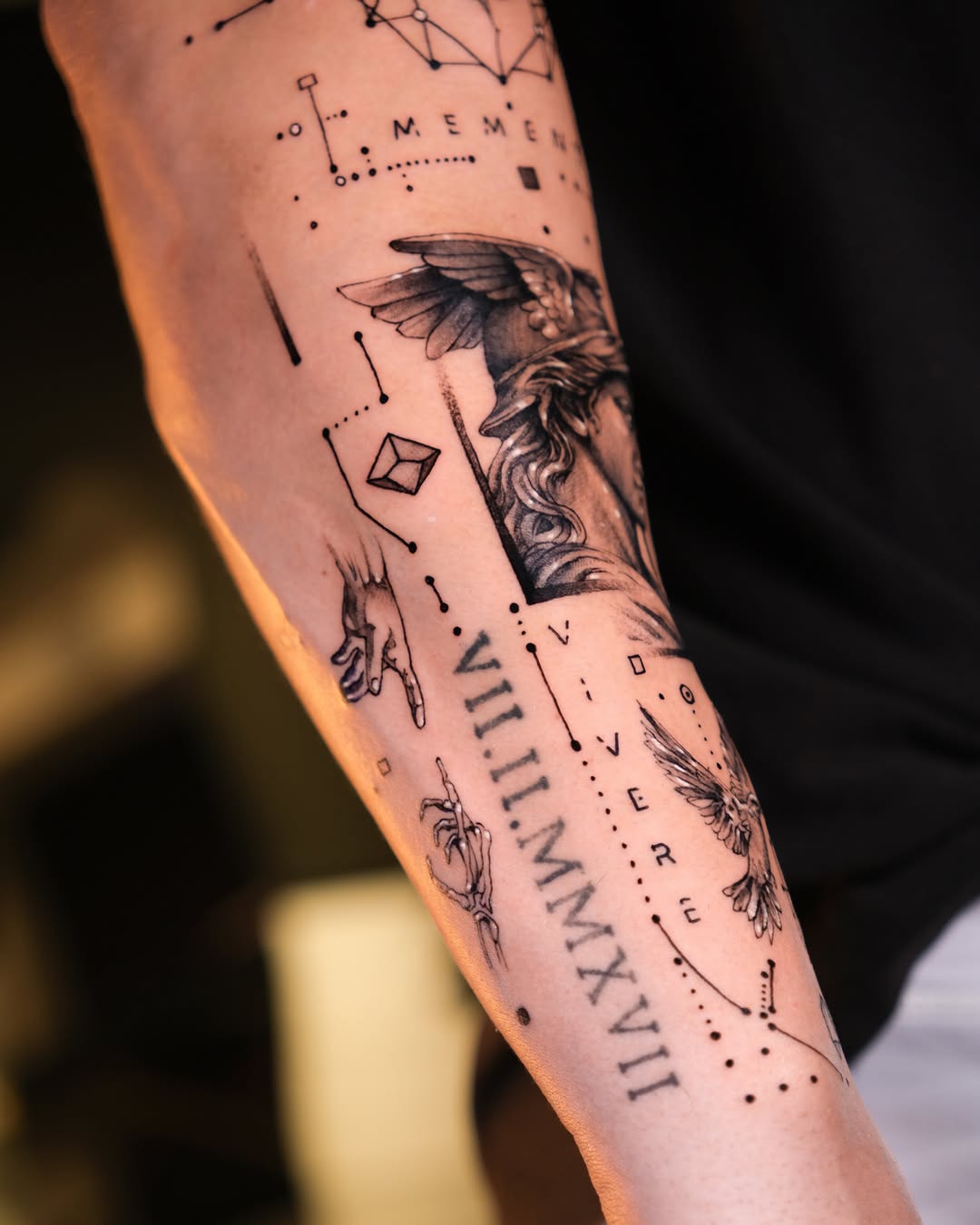 Sketch tattoo on the forearm by Tattoo Miami π