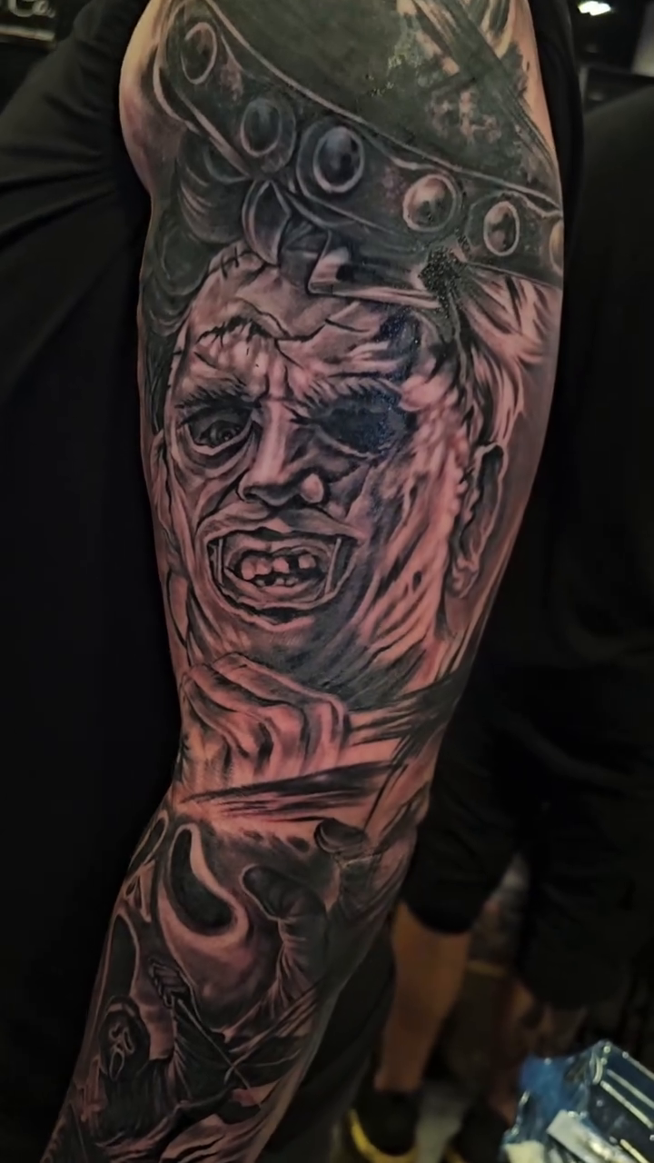 Tattoo by @chief_greytones — dark_realism, black_and_grey