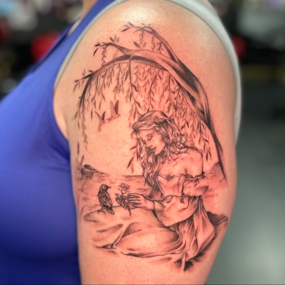 Tattoo by @crownandcrowtattoo — black_and_grey, realism