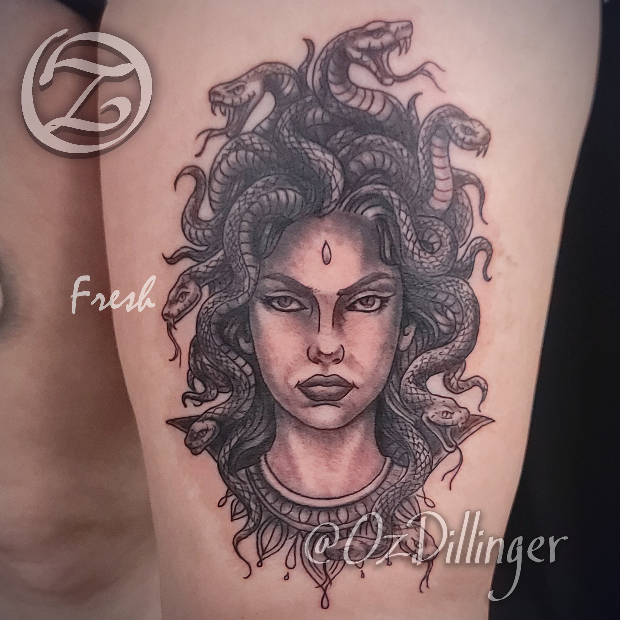 Tattoo by @ozdillinger — black_and_grey, realism