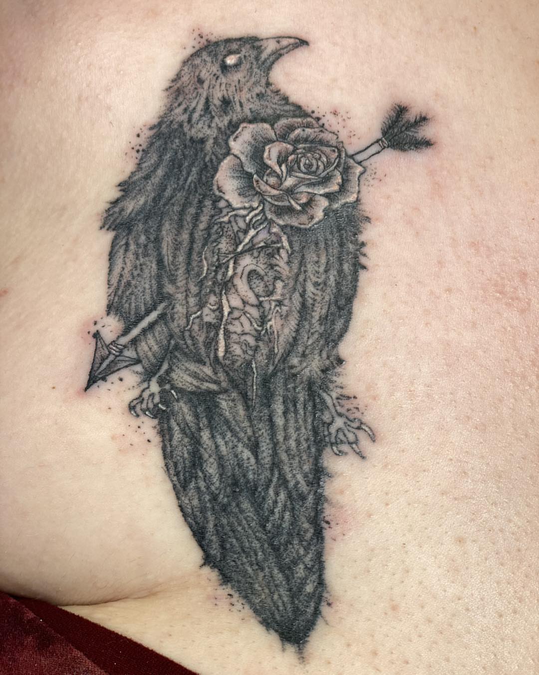 Tattoo by @babydolltats โ black_and_grey, dark_realism