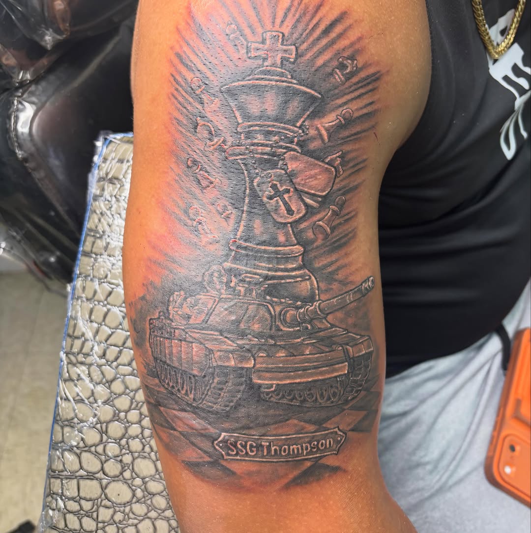 Tattoo by @wickedwill76 — realism, black_and_grey