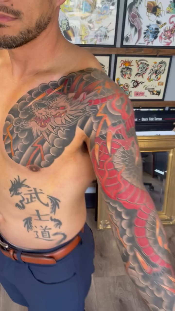 Tattoo by @ei_horimiyatattoo — japanese_irezumi, black_and_grey