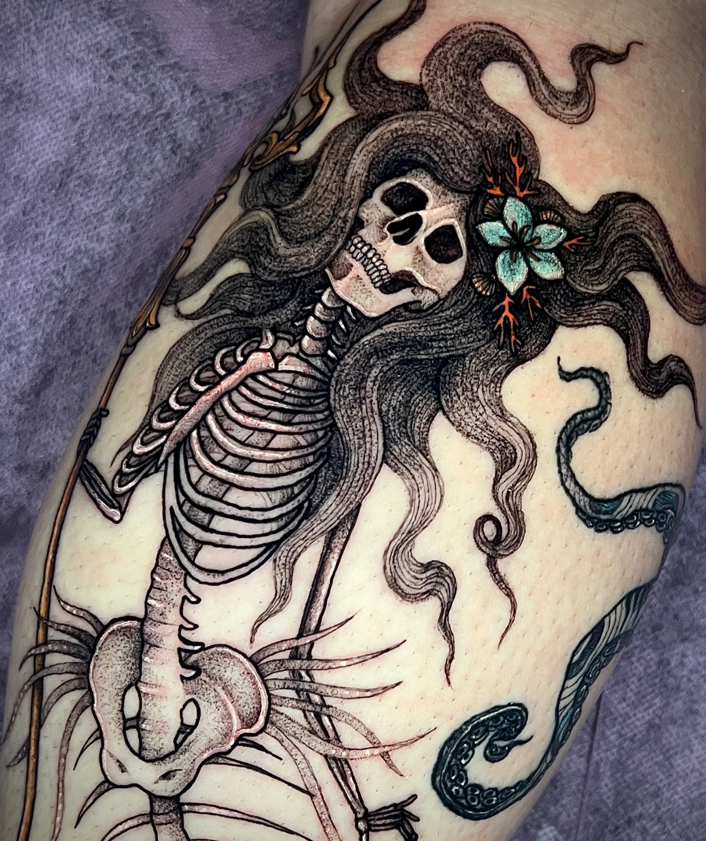 Tattoo by @patakota_ — black_and_grey, dark_realism