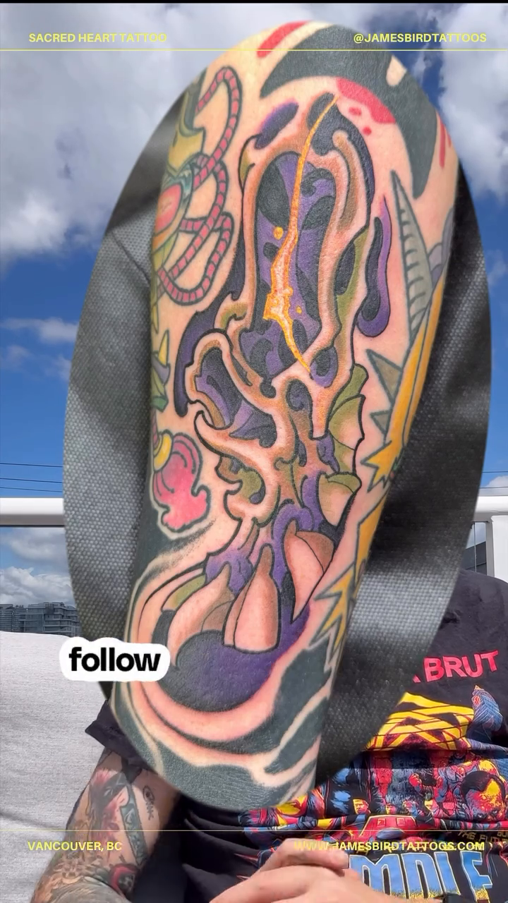 Tattoo by @jamesbirdtattoos — neo_traditional, trash_polka