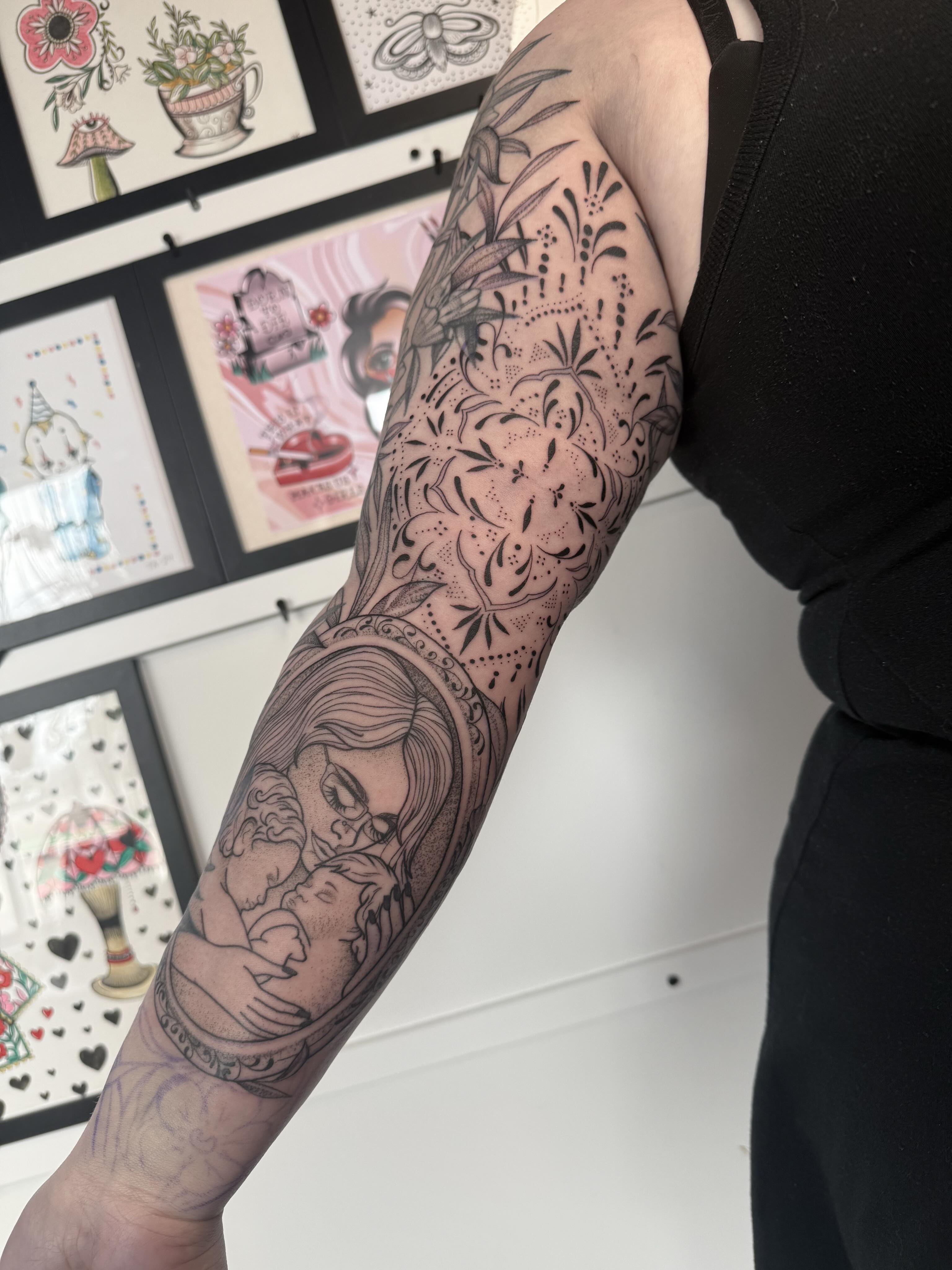 Tattoo by @inkedbydelaney — black_and_grey, realism