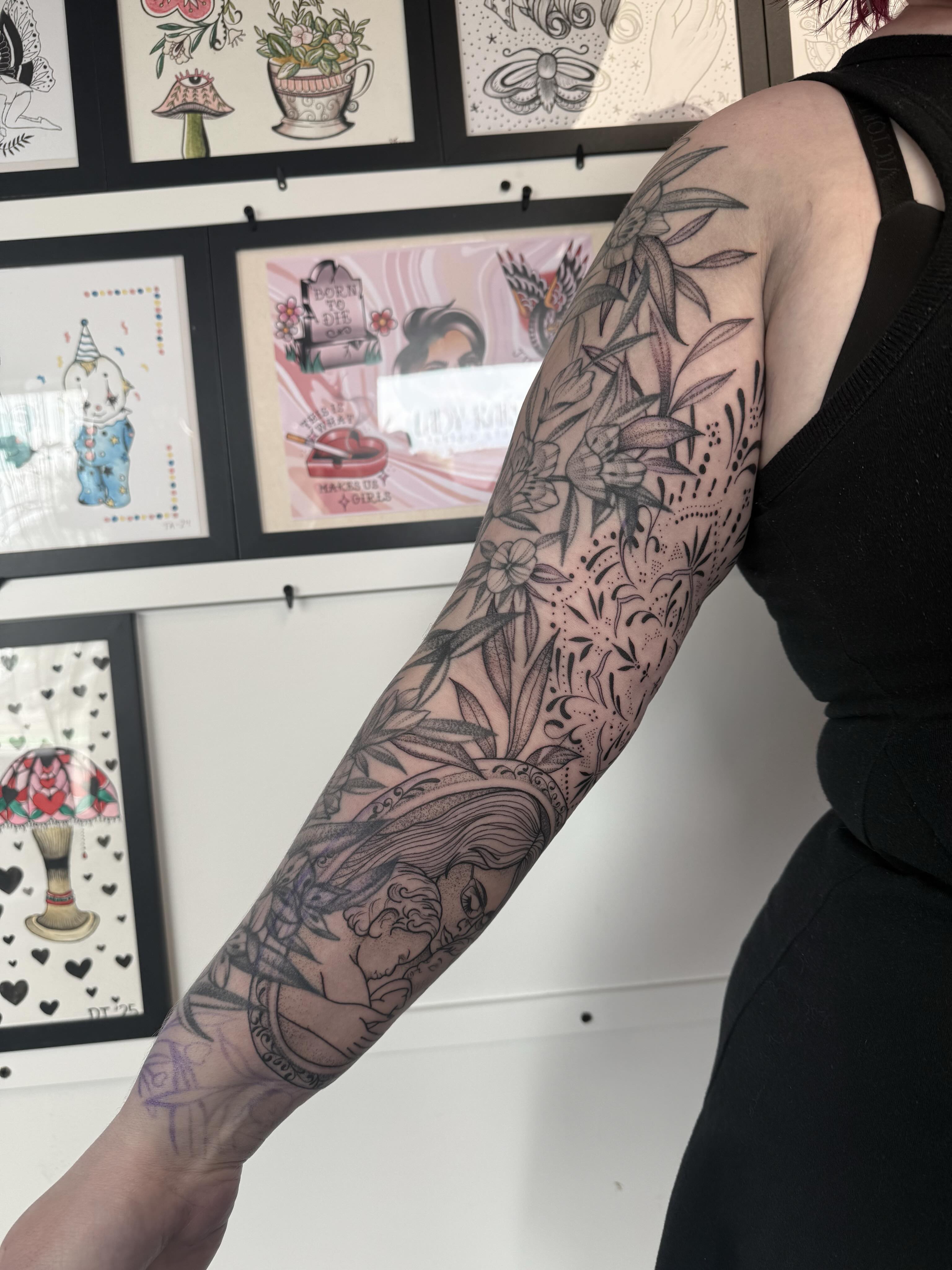 Tattoo by @inkedbydelaney — black_and_grey, realism