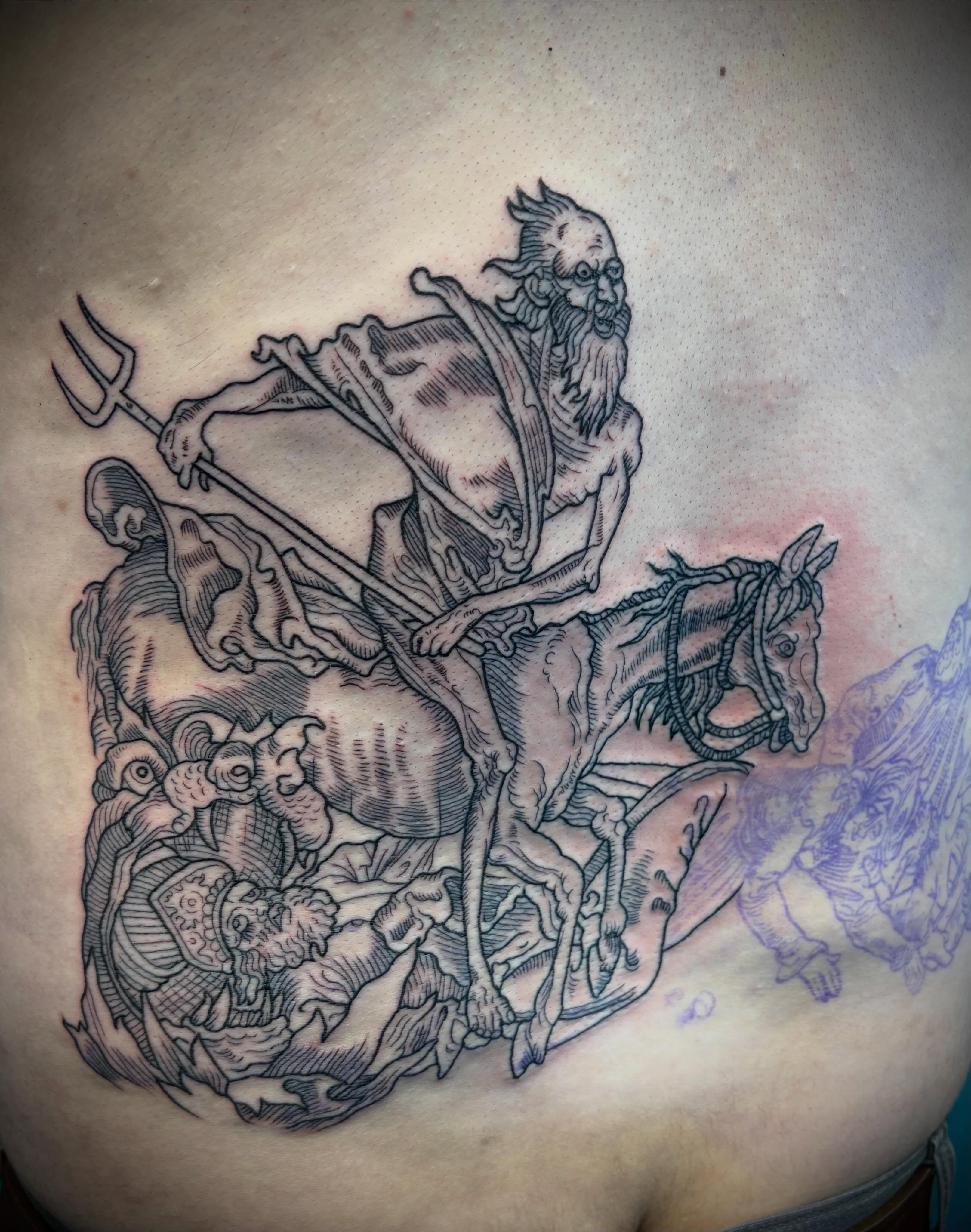 Tattoo by @hardcorn77 — black_and_grey, realism