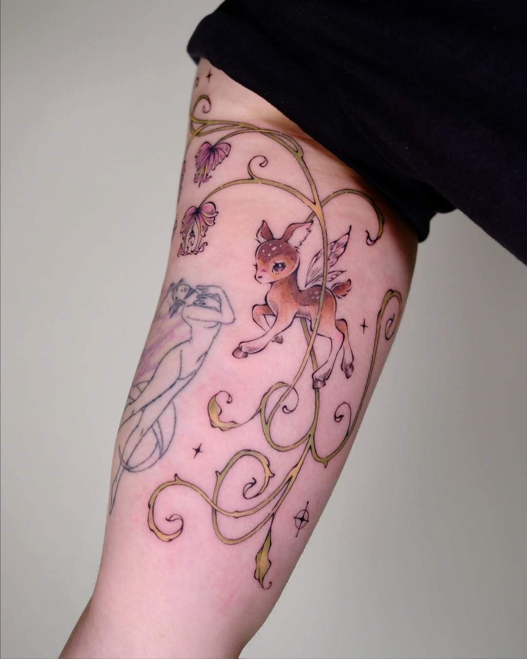 Tattoo by @lunarabbittattoo â fine_line, anime