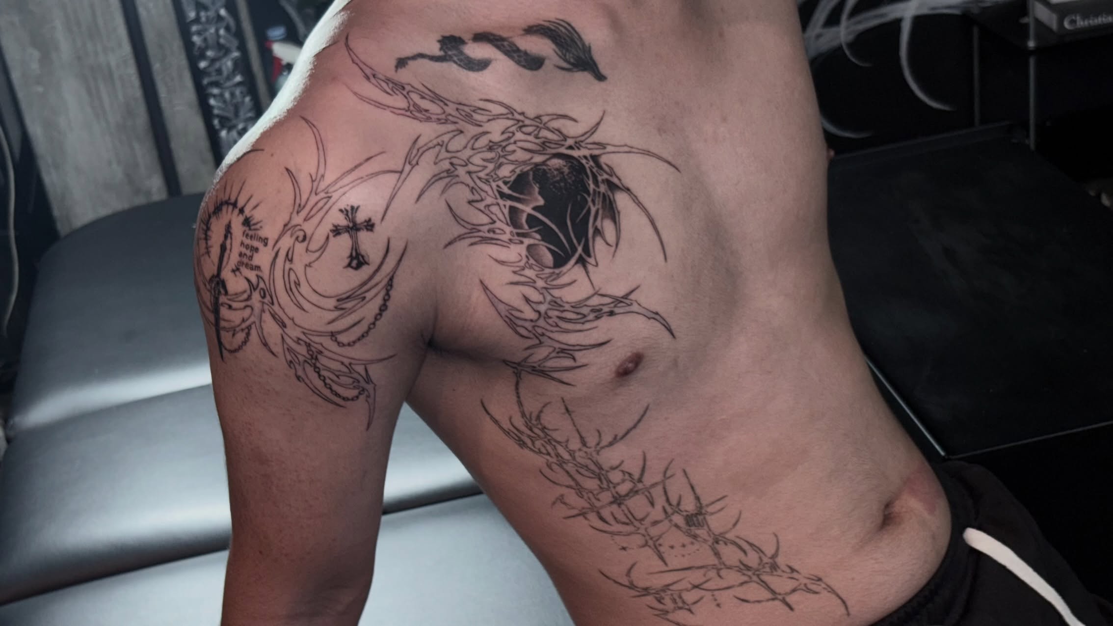 Tattoo by @deathtxpia — black_and_grey