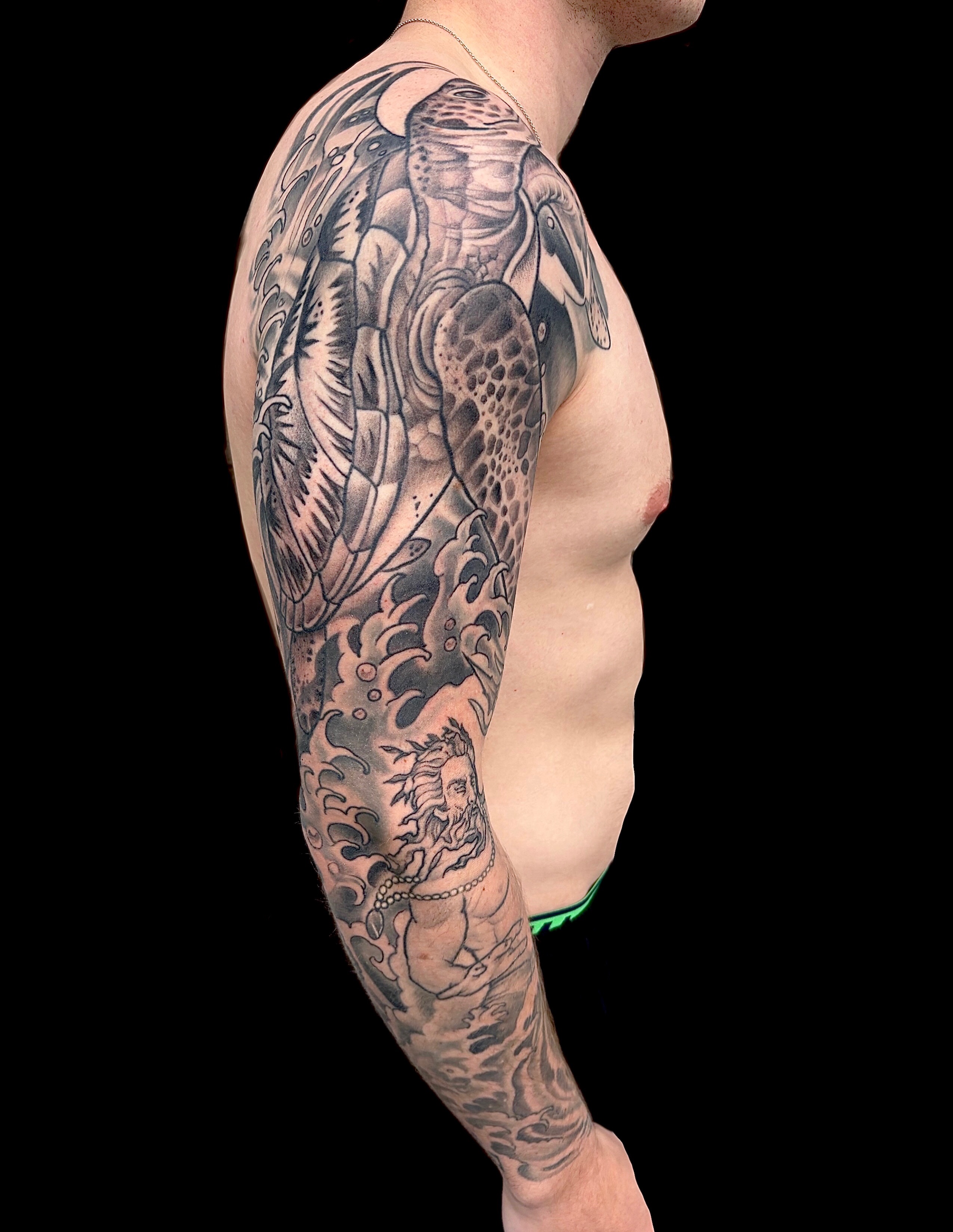 Tattoo by @tattoocoupdetat — black_and_grey, japanese_irezumi