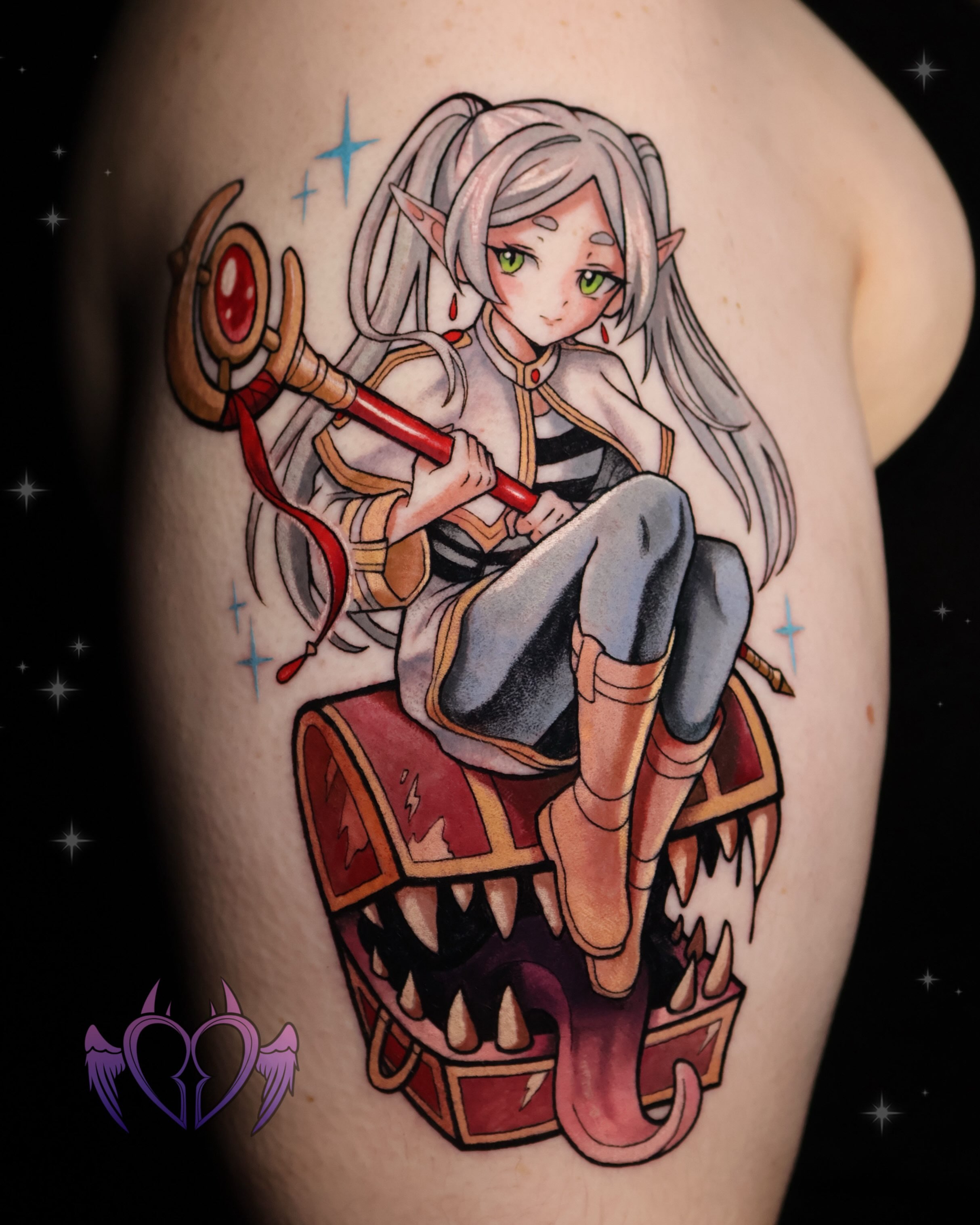 Tattoo by @sugar.sins.tattoo — anime, illustrative