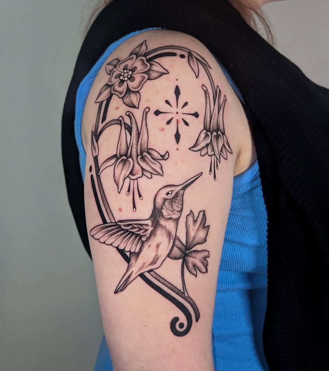 Tattoo by @courtneyy.tattoos — black_and_grey, fine_line