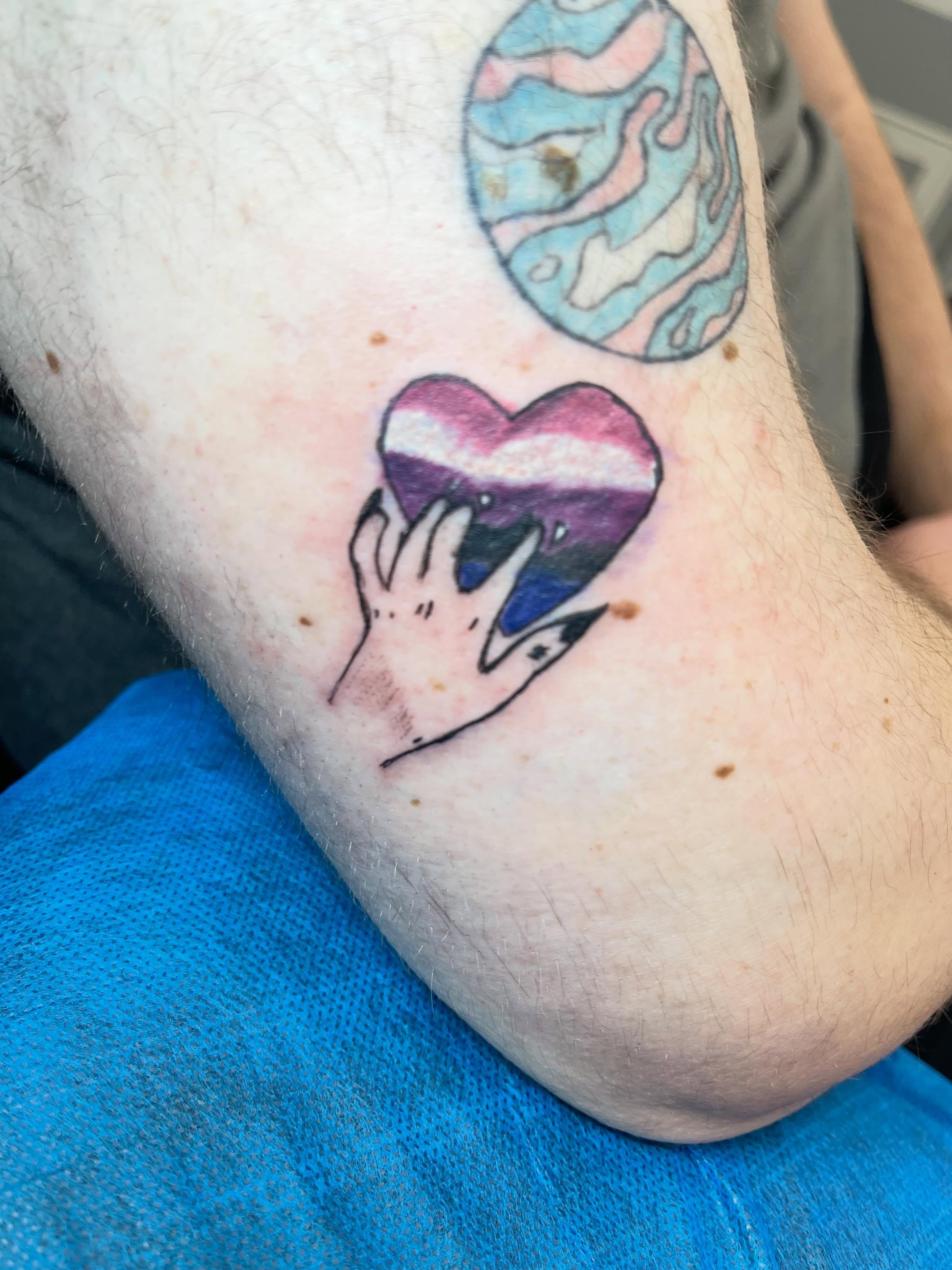 Tattoo by @tattooingren — dotwork, watercolor