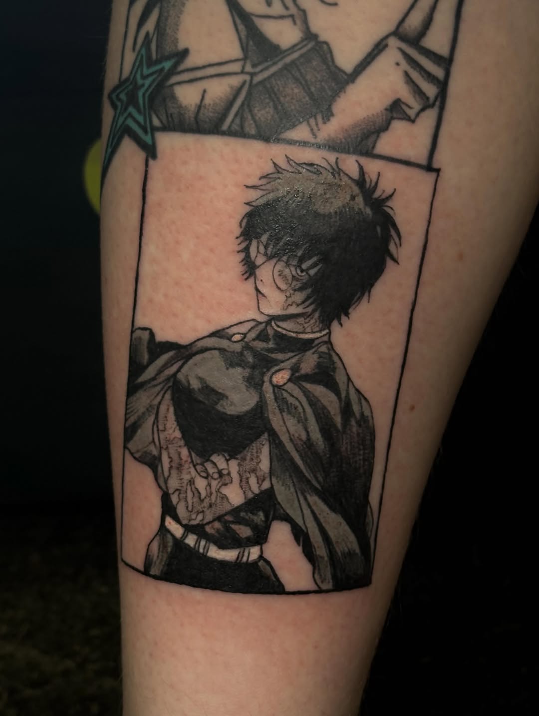 Tattoo by @tattoo_shampooh β anime, black_and_grey
