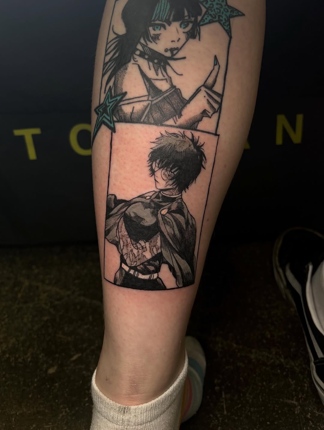 Tattoo by @tattoo_shampooh β anime, black_and_grey