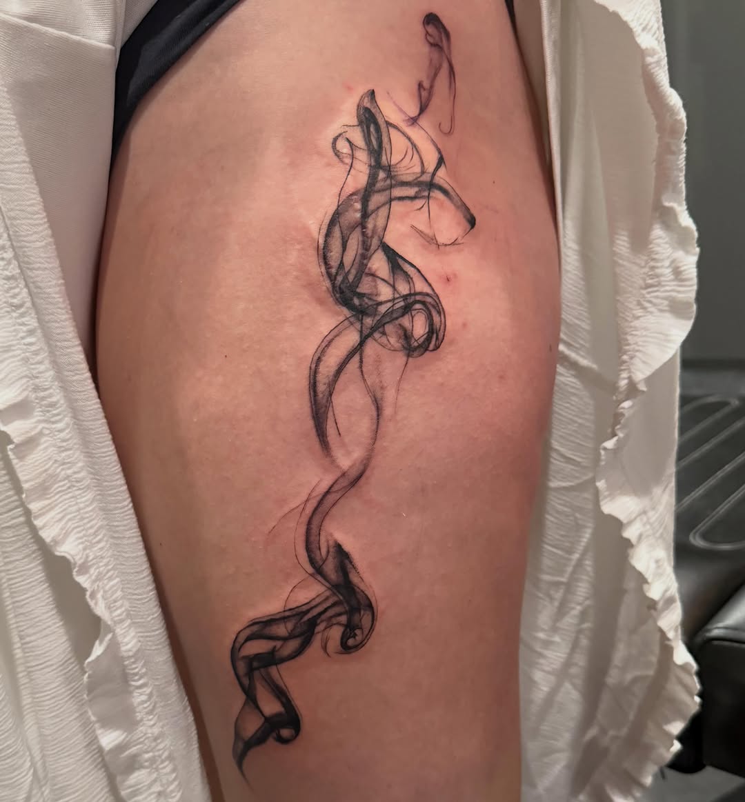 Tattoo by @blackhartdesigns — black_and_grey, fine_line
