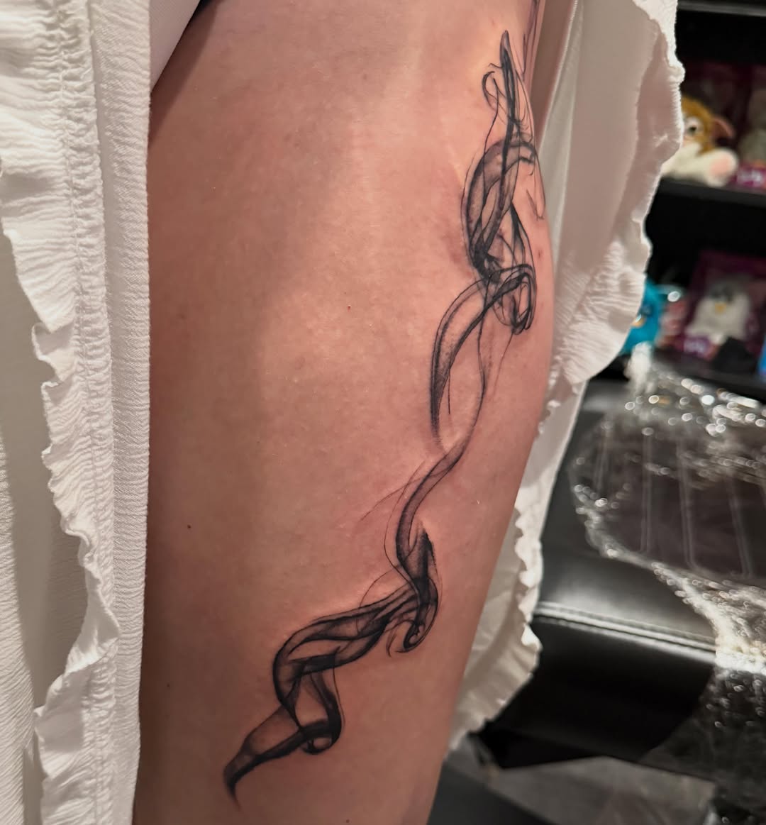 Tattoo by @blackhartdesigns — black_and_grey, realism